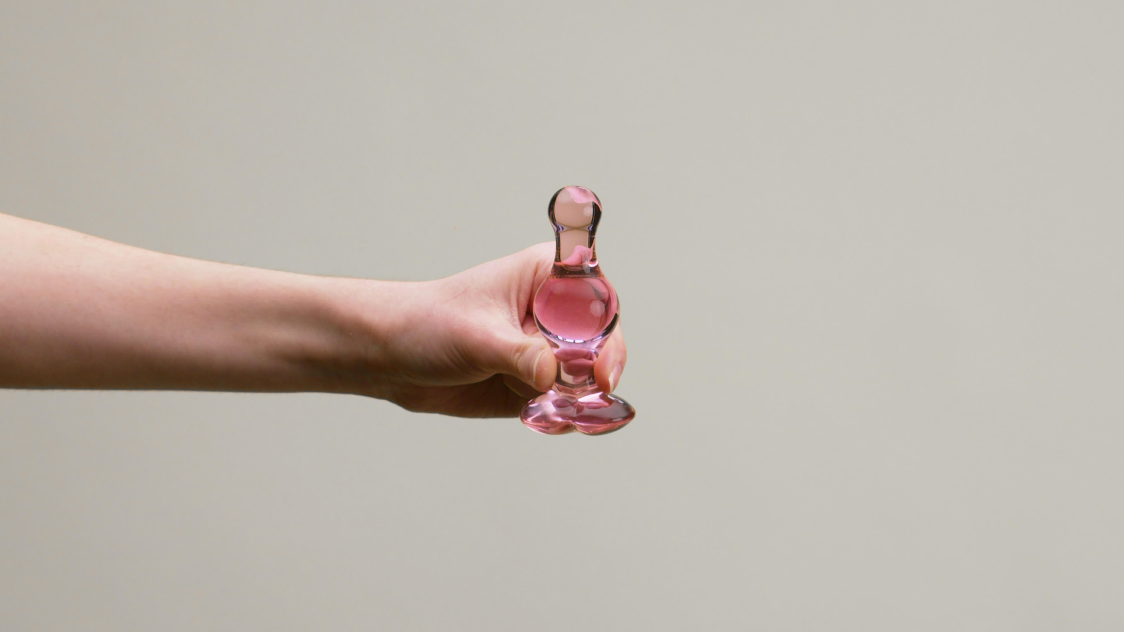 Small Glass Pink Butt Plug