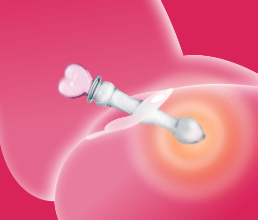 Glass Heart Glass Dildo 8"