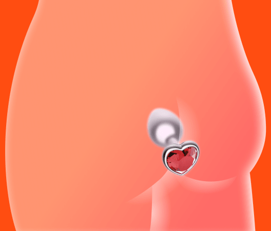 2.5" Ruby Heart Butt Plug - Extra Small