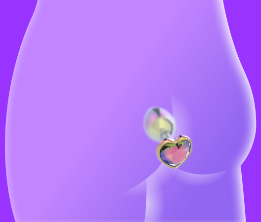 2.5" Rainbow Chrome Heart Butt Plug