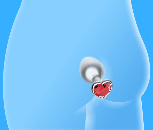 3" Ruby Heart Butt Plug - Small