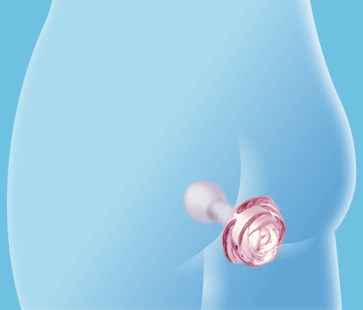 Glass Rosebud Plug 5"