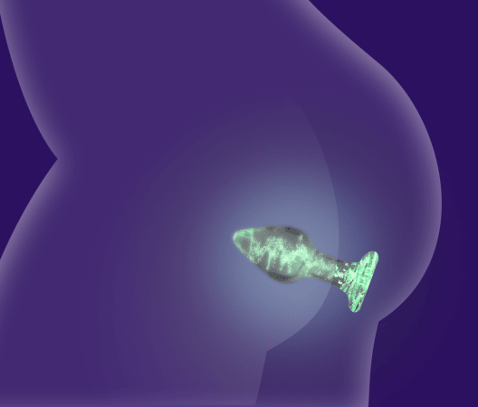 Glass Butt Plug with Long Stem 2.75"