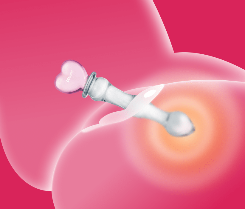 Glass Heart Glass Dildo 8"