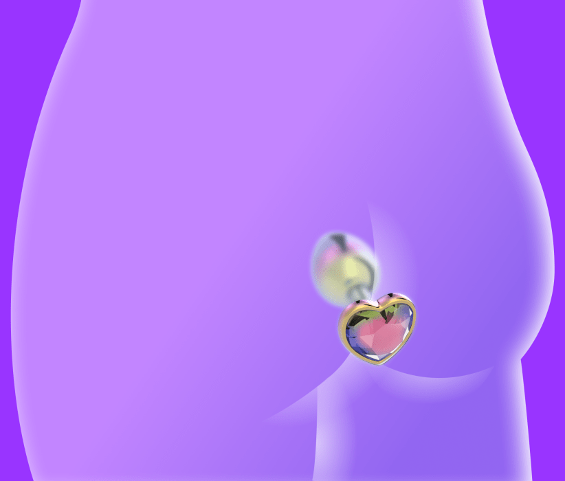 2.5" Rainbow Chrome Heart Butt Plug