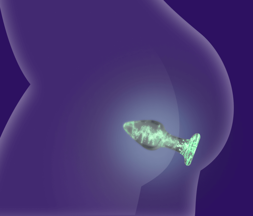 Glass Butt Plug with Long Stem 2.75"