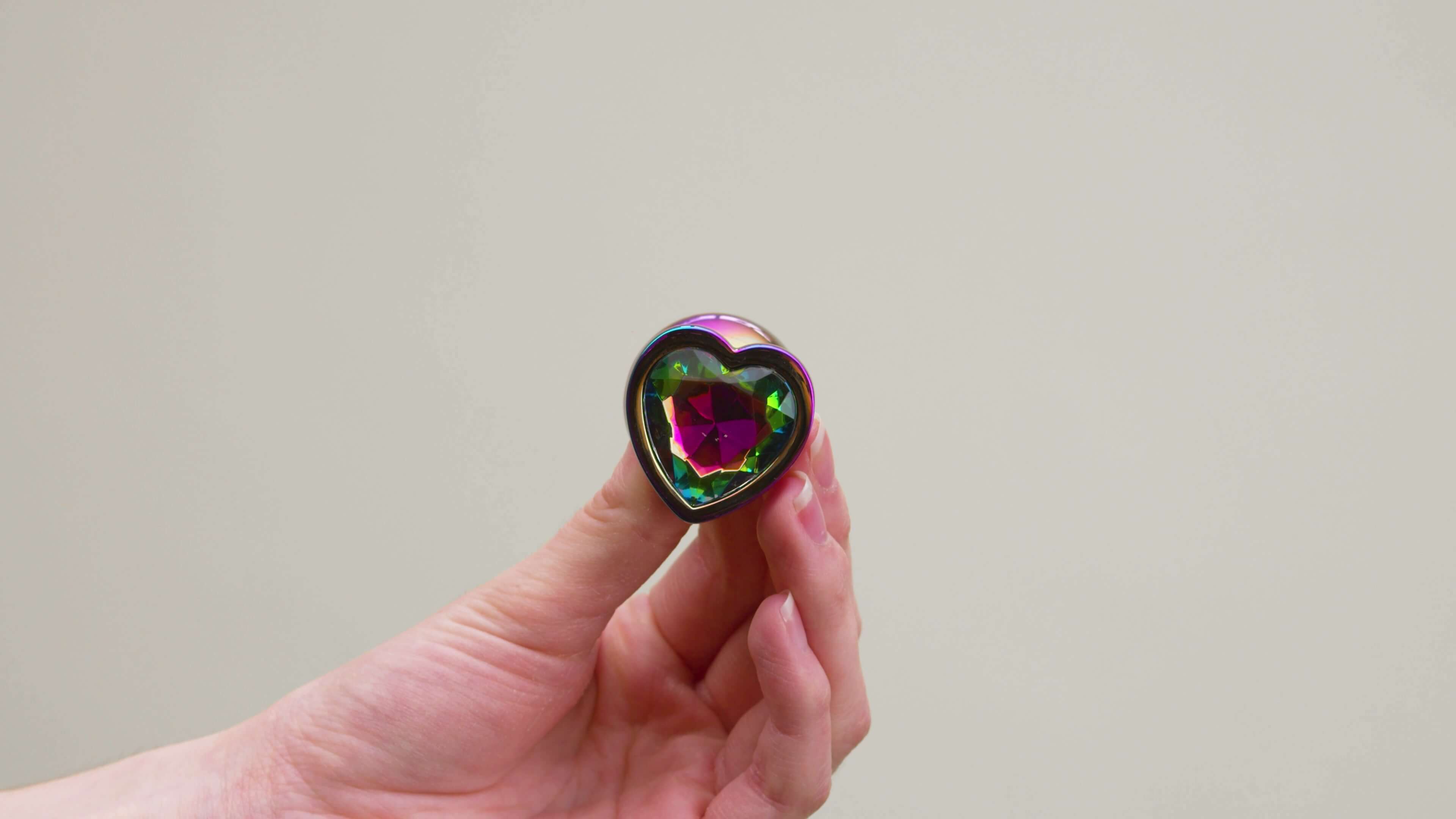 3" Rainbow Chrome Heart Butt Plug