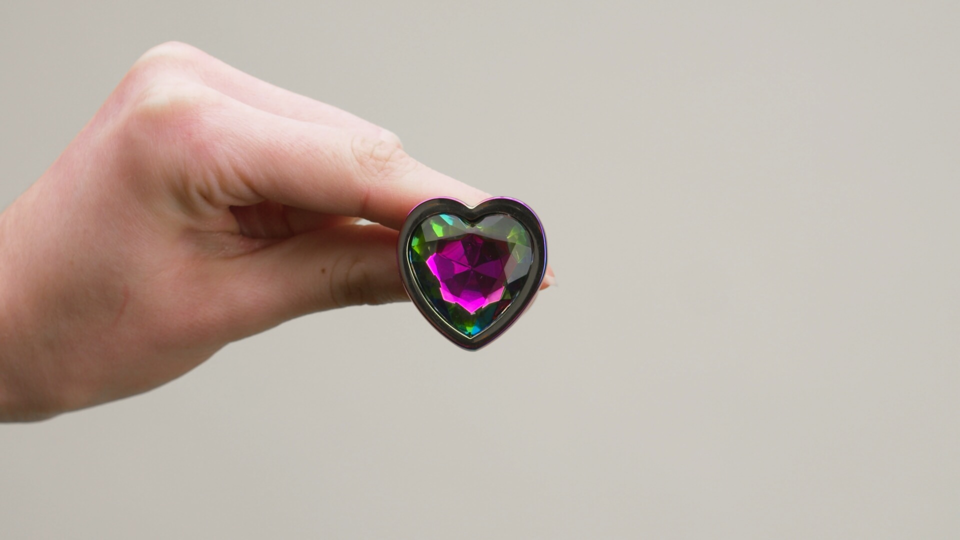 2.5" Rainbow Chrome Heart Butt Plug